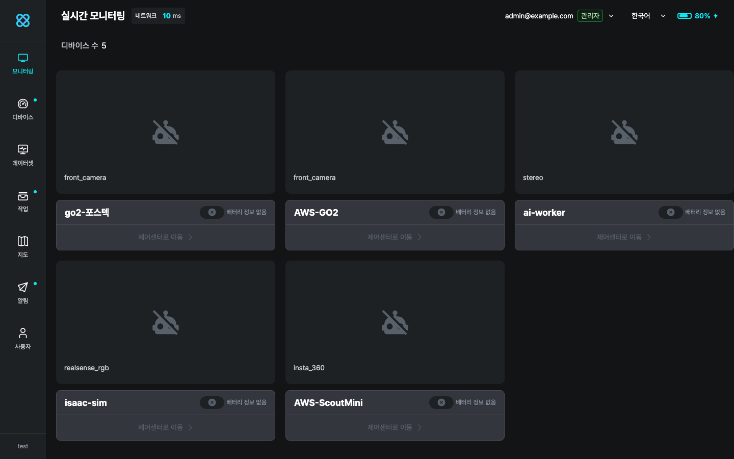 실시간 모니터링 페이지